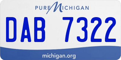 MI license plate DAB7322
