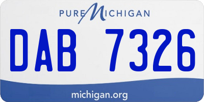 MI license plate DAB7326