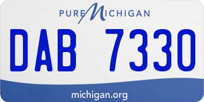 MI license plate DAB7330