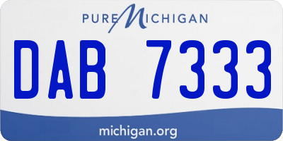 MI license plate DAB7333