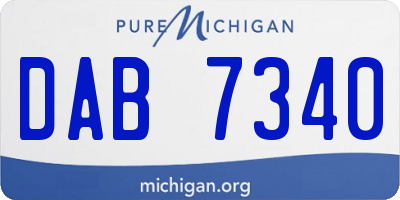 MI license plate DAB7340