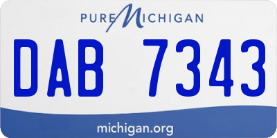 MI license plate DAB7343