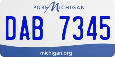 MI license plate DAB7345