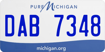 MI license plate DAB7348