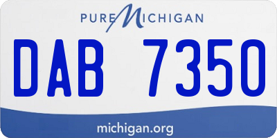 MI license plate DAB7350