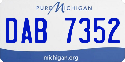 MI license plate DAB7352