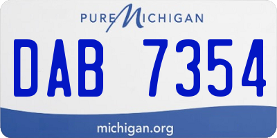 MI license plate DAB7354