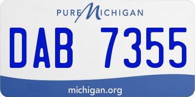 MI license plate DAB7355