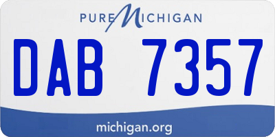 MI license plate DAB7357