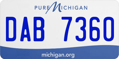 MI license plate DAB7360