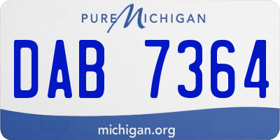 MI license plate DAB7364