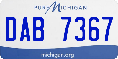 MI license plate DAB7367