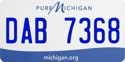 MI license plate DAB7368