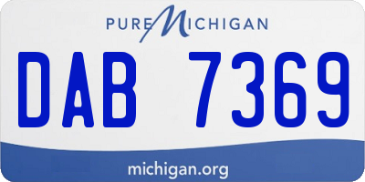 MI license plate DAB7369