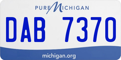 MI license plate DAB7370