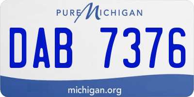 MI license plate DAB7376