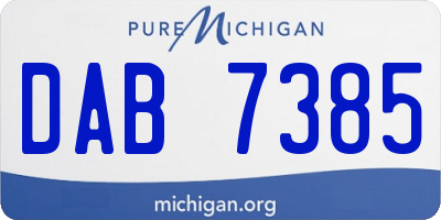 MI license plate DAB7385