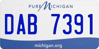 MI license plate DAB7391