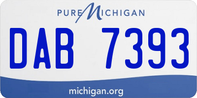 MI license plate DAB7393
