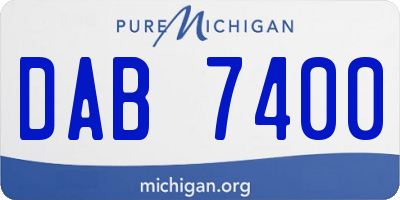 MI license plate DAB7400