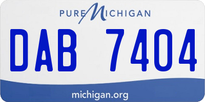 MI license plate DAB7404