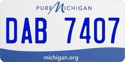 MI license plate DAB7407