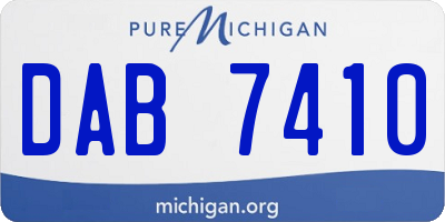 MI license plate DAB7410