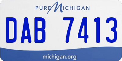 MI license plate DAB7413
