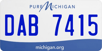 MI license plate DAB7415