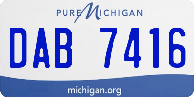 MI license plate DAB7416