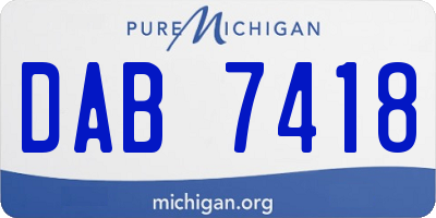 MI license plate DAB7418