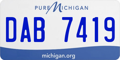 MI license plate DAB7419