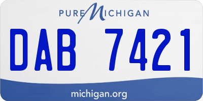 MI license plate DAB7421
