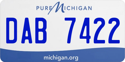 MI license plate DAB7422