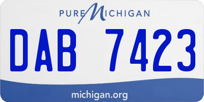MI license plate DAB7423