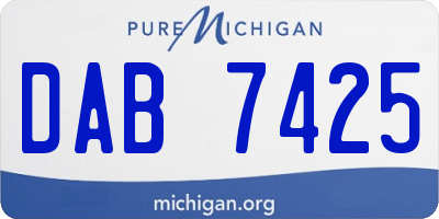 MI license plate DAB7425