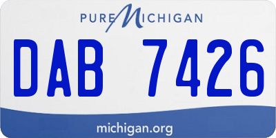 MI license plate DAB7426