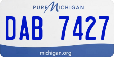 MI license plate DAB7427