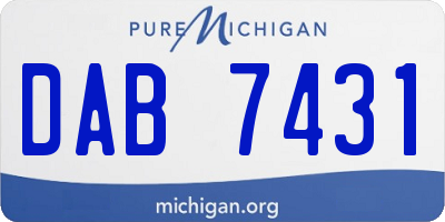 MI license plate DAB7431