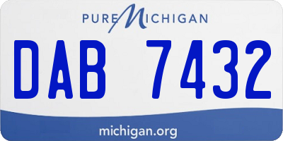 MI license plate DAB7432