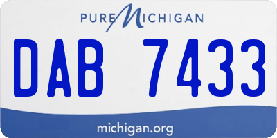 MI license plate DAB7433