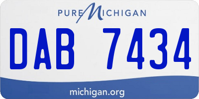 MI license plate DAB7434