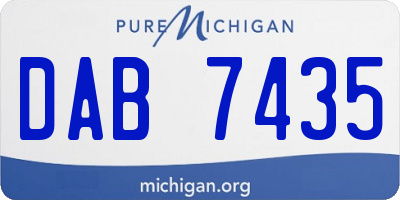 MI license plate DAB7435