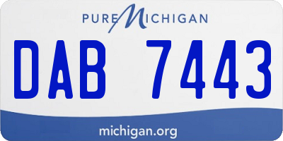 MI license plate DAB7443