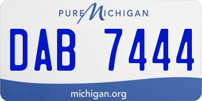 MI license plate DAB7444