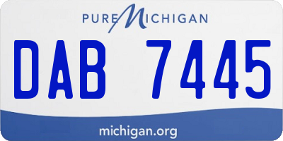 MI license plate DAB7445