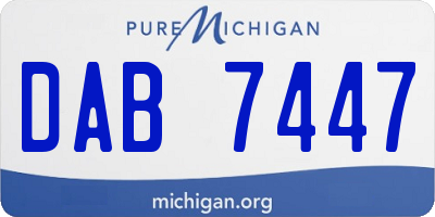 MI license plate DAB7447