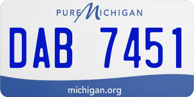 MI license plate DAB7451