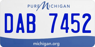 MI license plate DAB7452