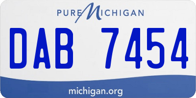 MI license plate DAB7454